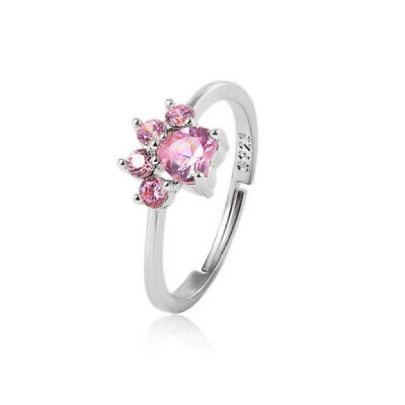 New dog cat paw ring adjustable 925 silver marked. - Picture 4 of 5